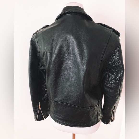 Vintage 70s 80s Leather Motorcycle Jacket / Ramones Moto Jacket / Punk Jacket - Picture 3 of 10